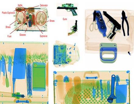 行李安檢機X射線掃描圖